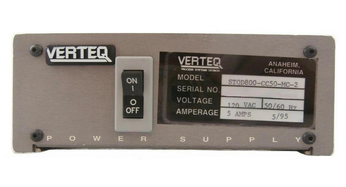 Used Verteq Process Systems STQD800-CC50-MC-2 Power Supply Working Surplus