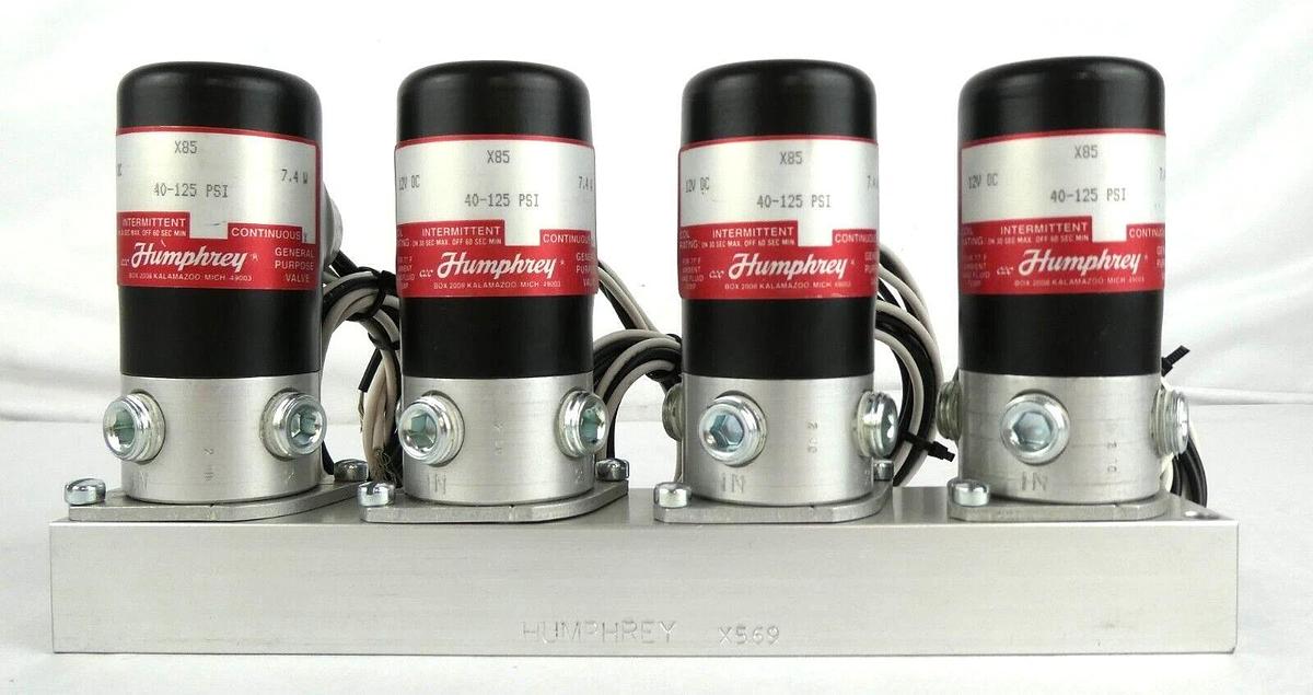 Used Humphrey X85 VDC Solenoid Valve Assembly 40-125 PSI Working Surplus
