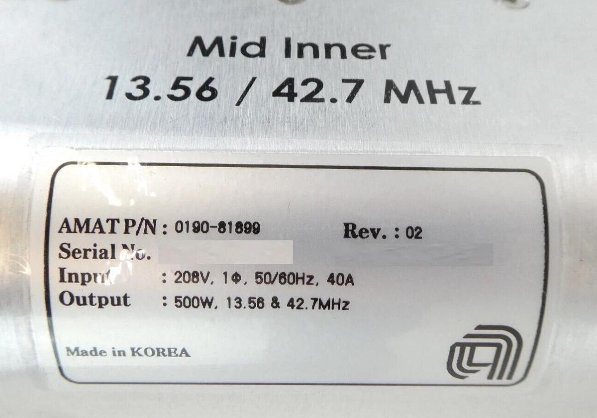 Used AMAT Applied Materials 0190-81899 RF Filter Mid Inner 500W @ 13.56/42.7MHz Spare