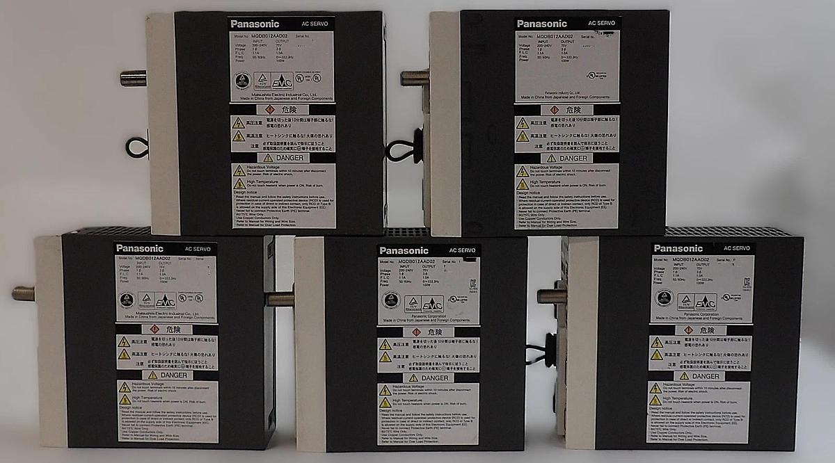 Used Panasonic MQDB012AAD02 AC Servo Driver AMAT 0190-15328 Lot of 5 Spare Surplus