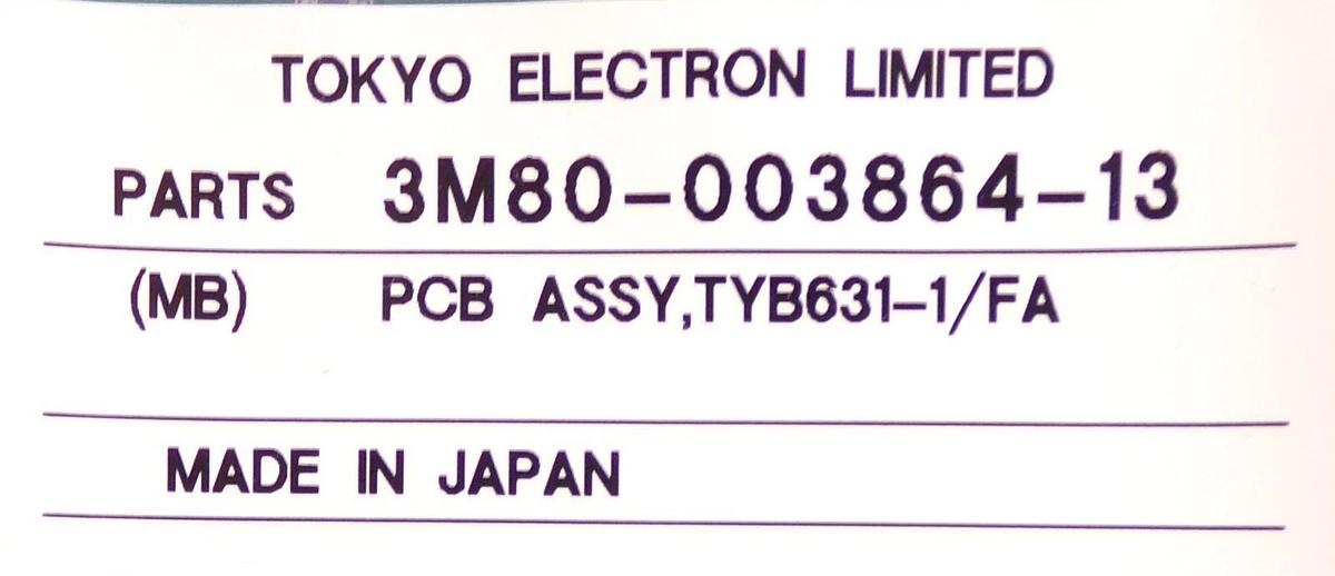 TEL Tokyo Electron 3M80-003864-13 Interface PCB TYB631-1/FANR-LF New Surplus
