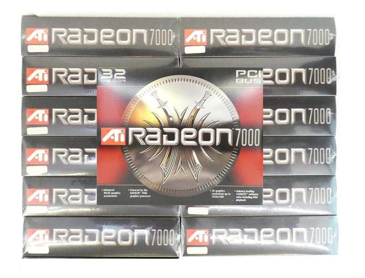 Used ATI Technologies 100-430290 Radeon 7000 VGA PCI 32 MB DDR Reseller Lot of 13 New