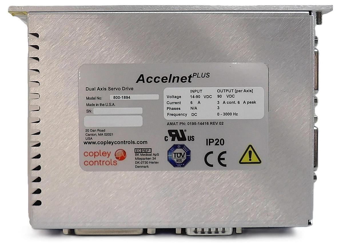 Used Copley Controls 800-1894 Dual Axis Servo Drive Accelnet Plus Working Surplus