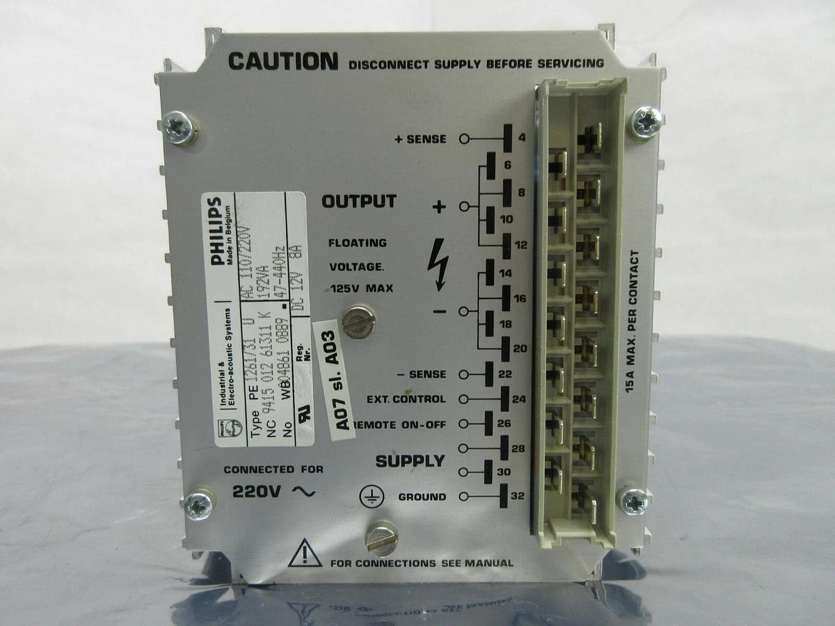 Used Philips 9415 012 61311 K Power Supply PCB Card PE 1261/31 U ASML PAS Used