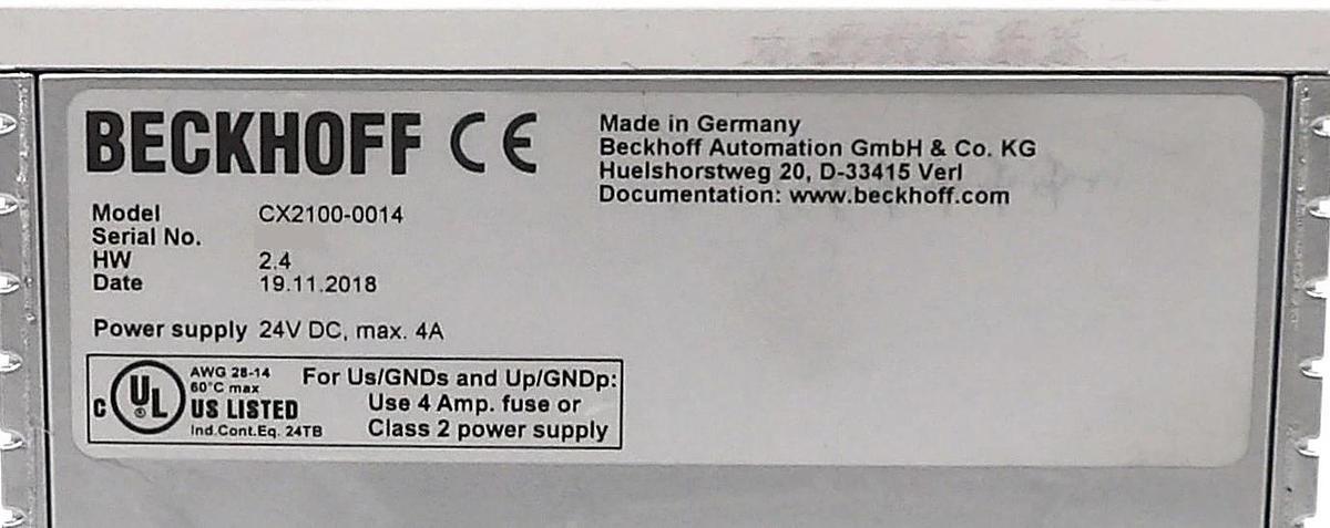 Used Beckhoff Automation CX2100 Power Supply CX2100-0004 CX2100-0014 Lot of 5 Working