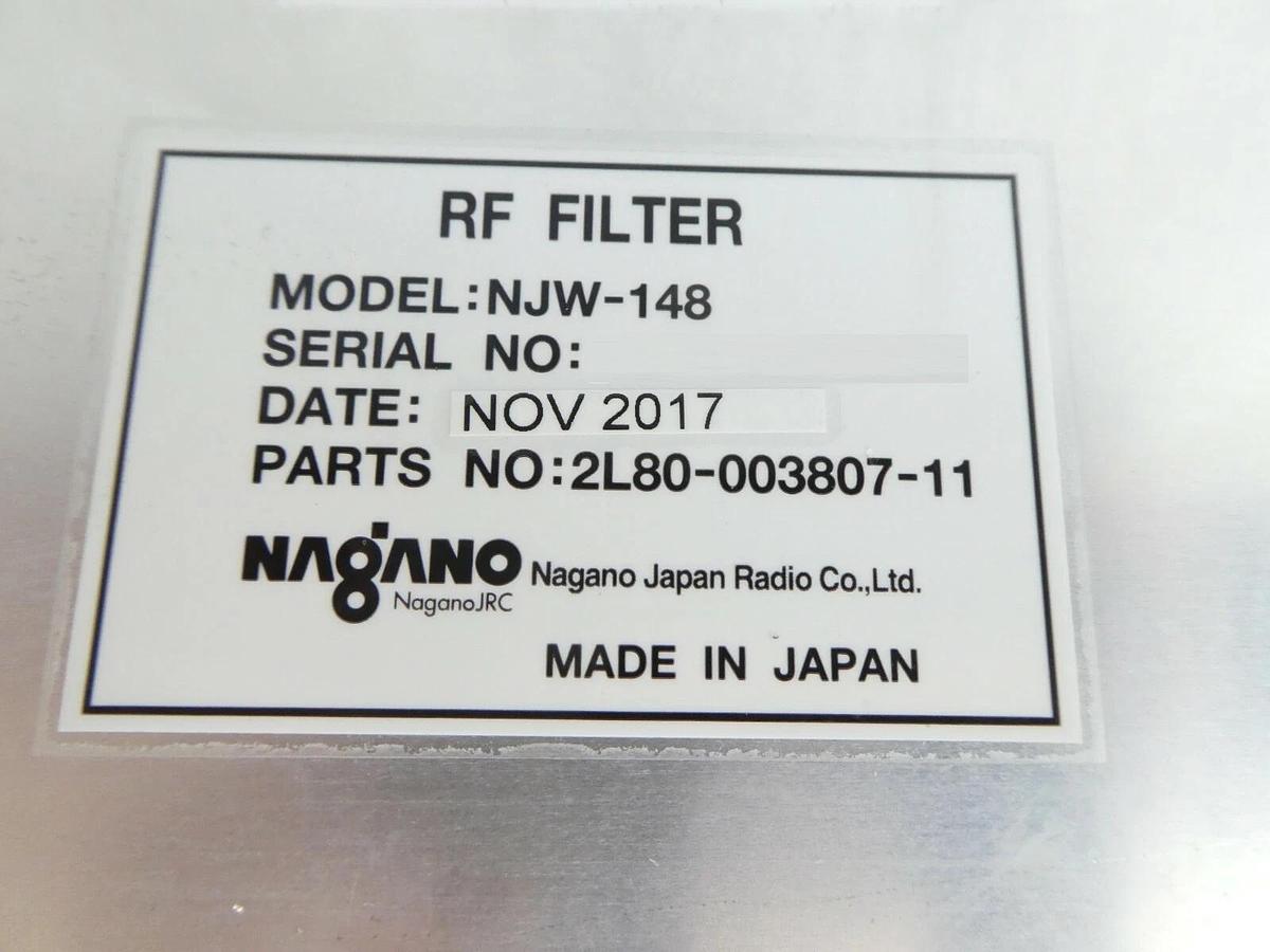 Nagano NJW-148 RF Filter TEL Tokyo Electron 2L80-003807-11 Trias CVD New Spare