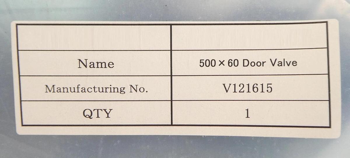 V-Tex V121615 500x60 Pneumatic Door Valve Assembly New Surplus