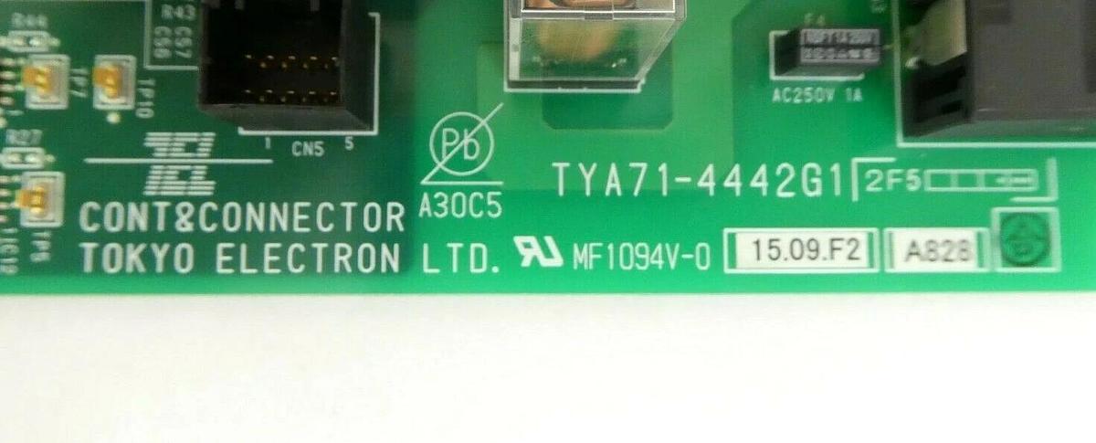 Used TEL Tokyo Electron TYA71-4442G1 Control and Connector PCB Working Surplus