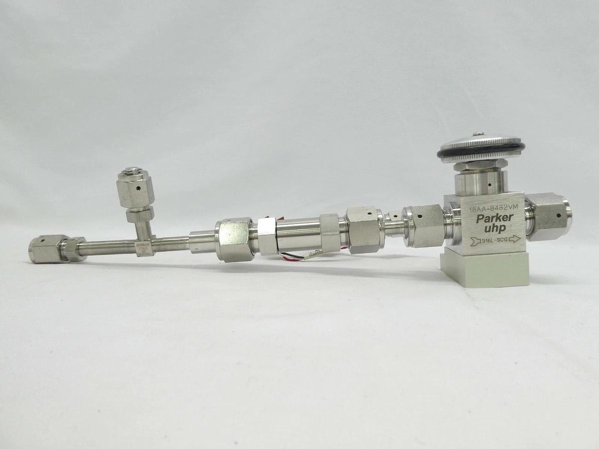 Used Parker 18AA-8482VM Manual Valve Assembly Bristol Babcock 506008-649 Lot of 2