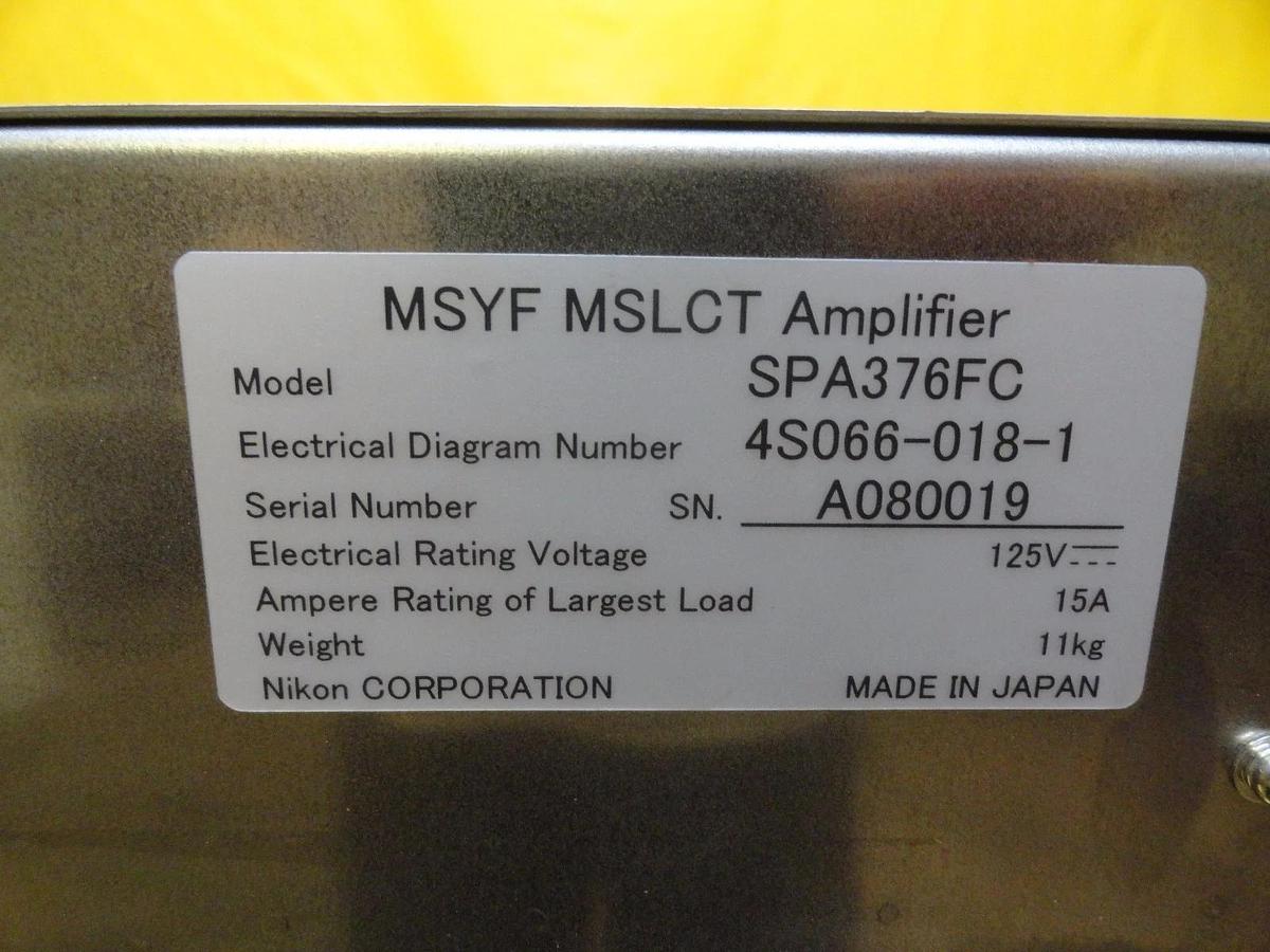 Used Nikon 4S066-018-1 MSYF MSLCT Amplifier Module SPA376FC 4S013-684-1 NSR Working