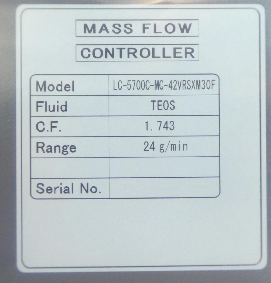 Lintec LC-5700C-MC-42VRSXM30F Mass Flow Controller MFC 24 g/min TEOS New
