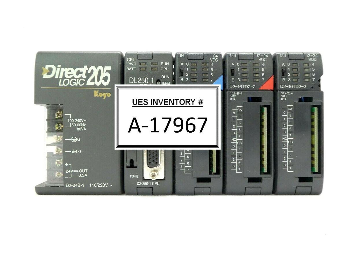 Used Automation Direct D2-04B-1 5-Slot PLC Controller DirectLOGIC 205 Koyo Working