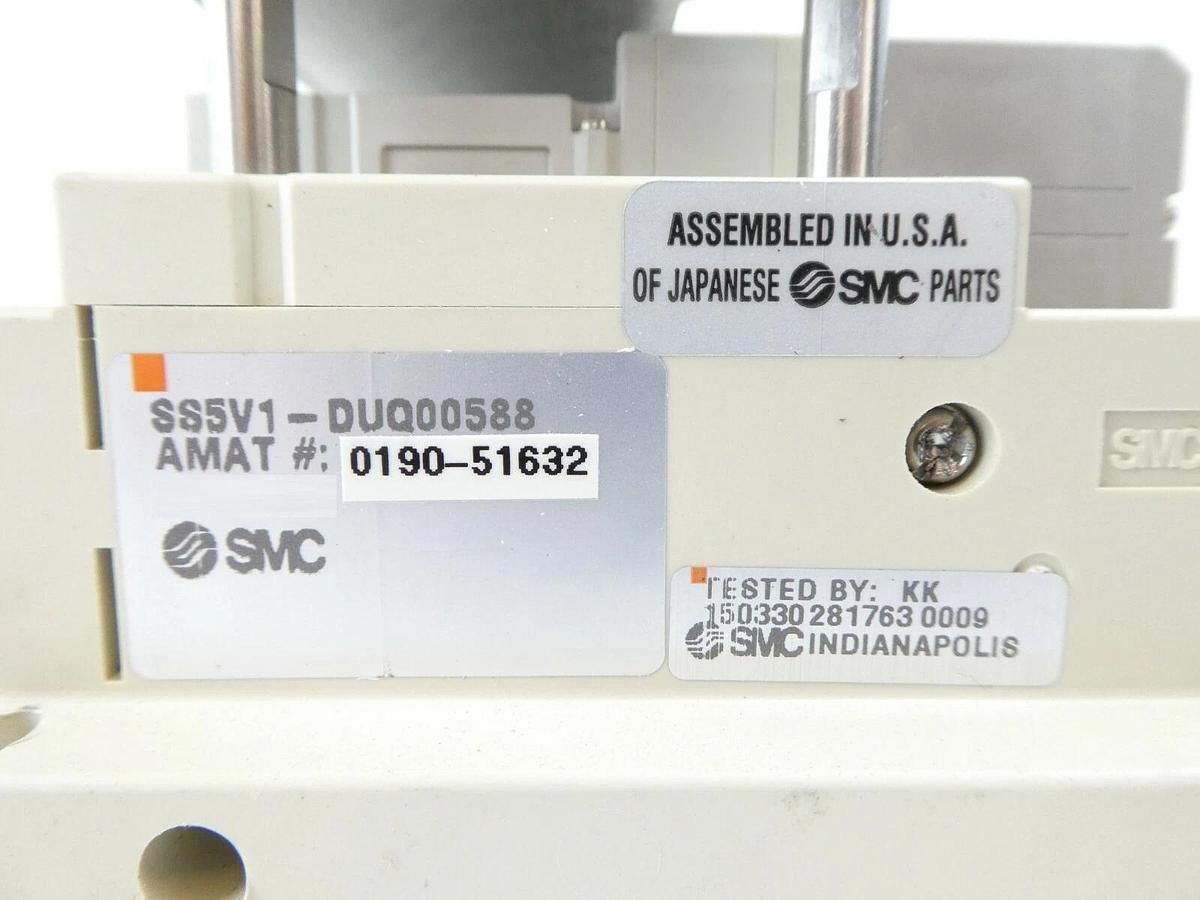 Used SMC SS5V1-DUQ00588 Pneumatic Manifold AMAT Applied Materials 0190-51632 Working