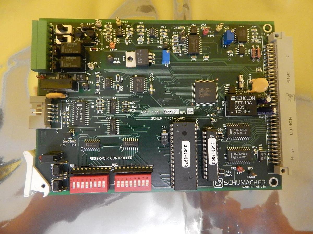 Used Schumacher 1730-3002 Reservoir Controller PCB Card 1731-3002 Rev. G Used