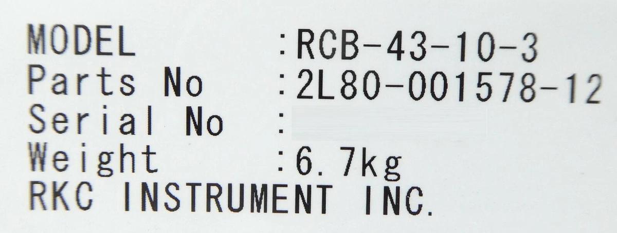 Used RKC 2L80-001578-12 Controller RCB-43-10-3 TEL Tokyo Electron MARK 8 Working