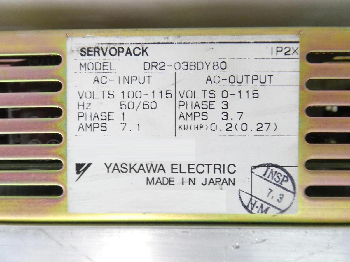 Used Yaskawa DR2-03BDY80 Servo Motor Drive SERVOPACK Reseller Lot of 2 Working