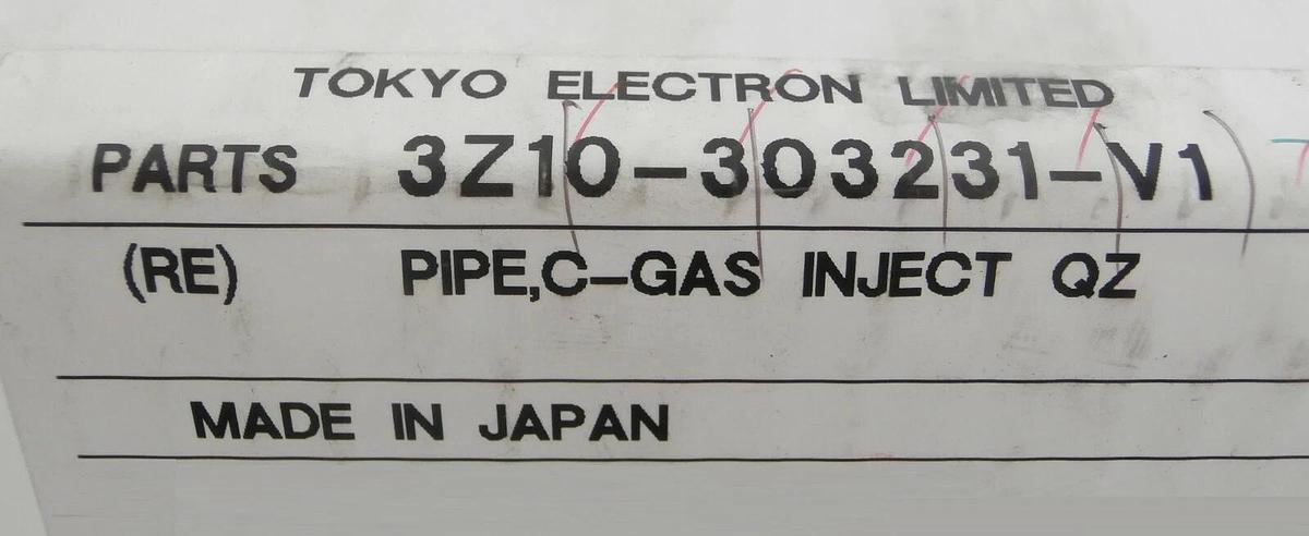 Used TEL Tokyo Electron 3Z10-303231-V1 Pipe C-Gas Inject QZ Working Surplus