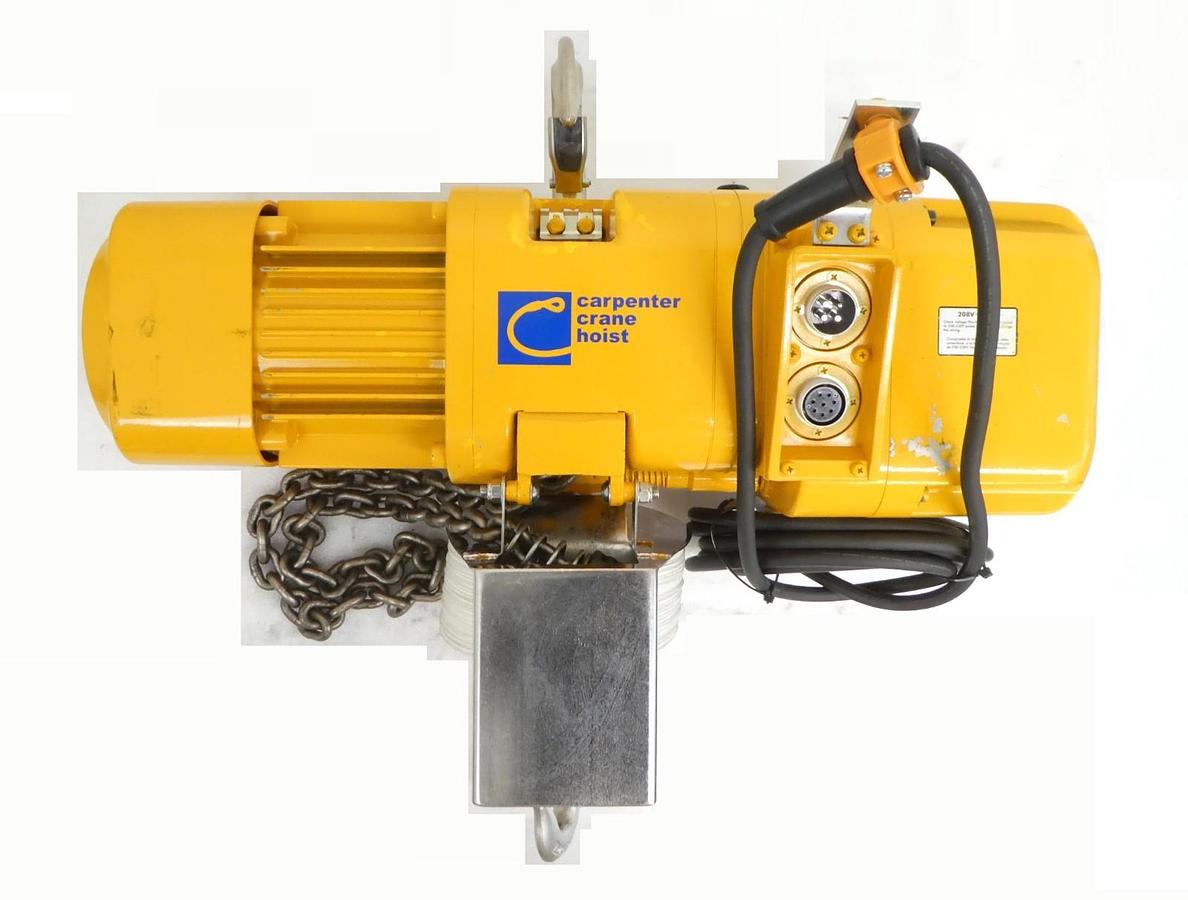 Used Harrington Cranes ER010LD 1 Ton Chain Hoist Hook Mount with SWD2200AA1 Working