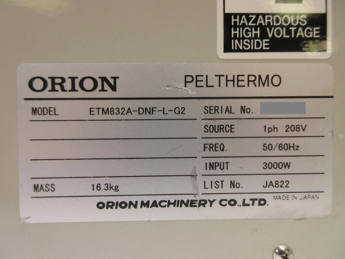 Used Orion Machinery ETM832A-DNF-L-G2 Power Supply PEL THERMO Working Spare