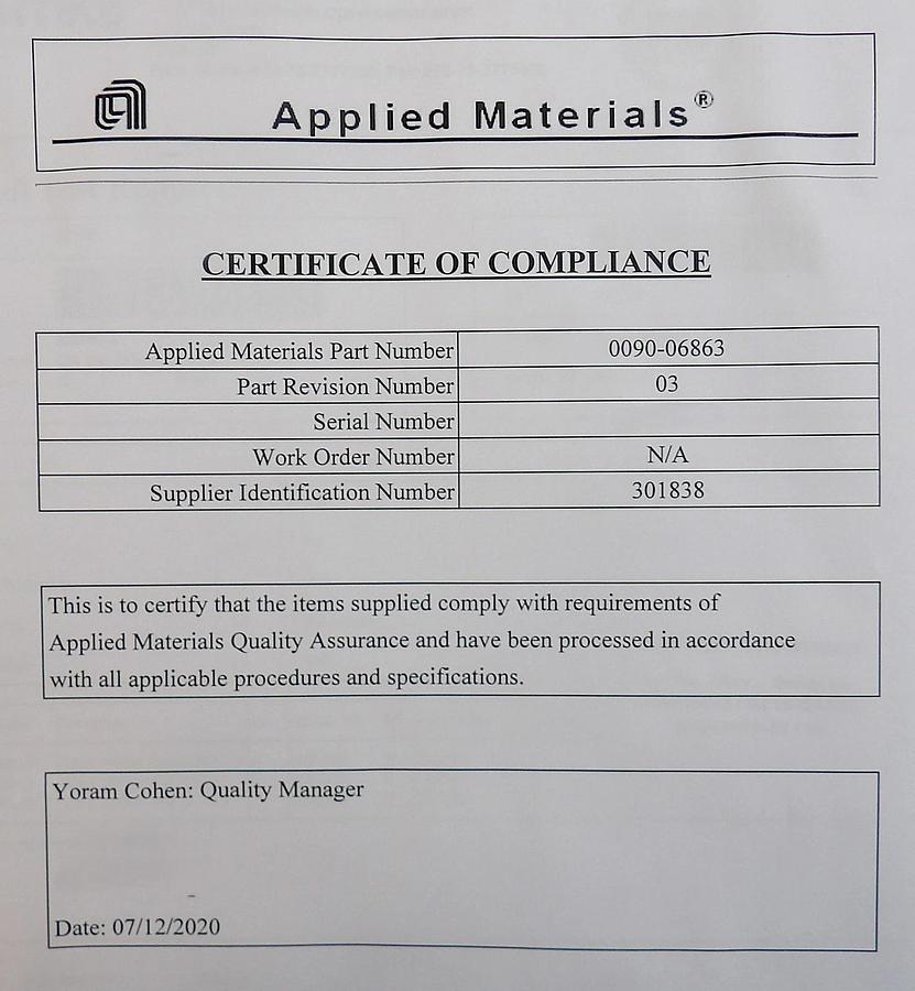 Used AMAT Applied Materials 0090-06863 CIOC ECAT ADVANTEDGE New