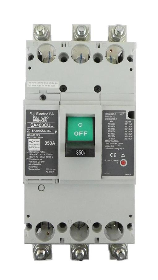 Used Fuji Electric FA SA403CUL 350A Industrial Auto Breaker Working Surplus