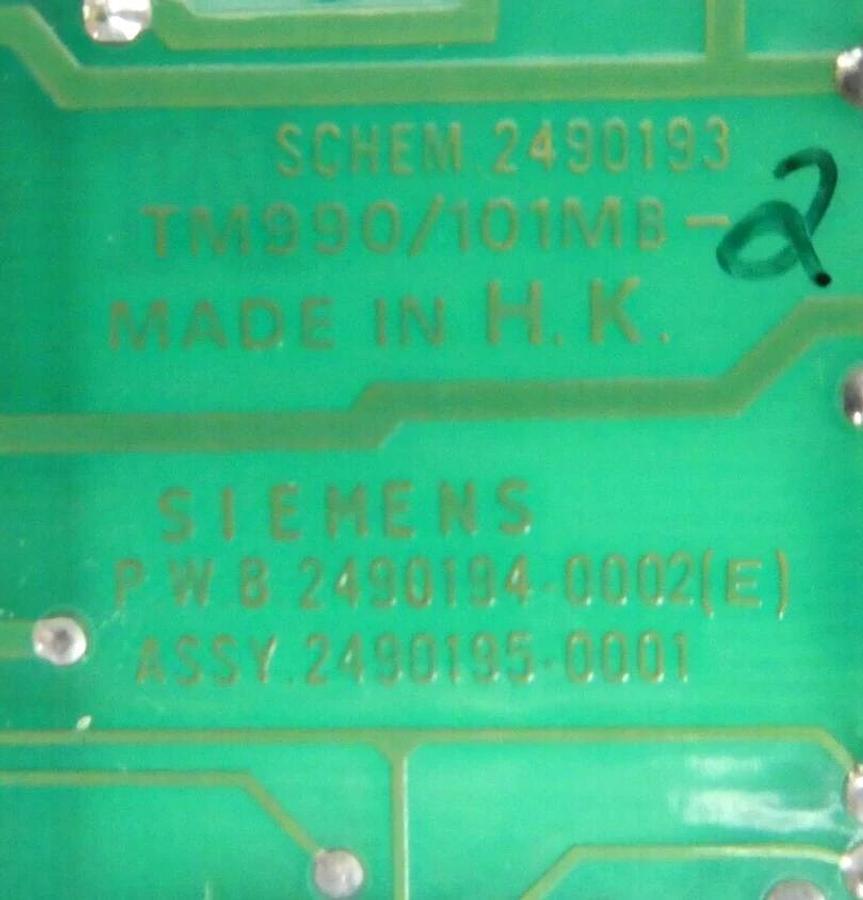 Used Siemens 2490194-0002 Main CPU PCB Card TM990/101MB Varian 116156001 Working