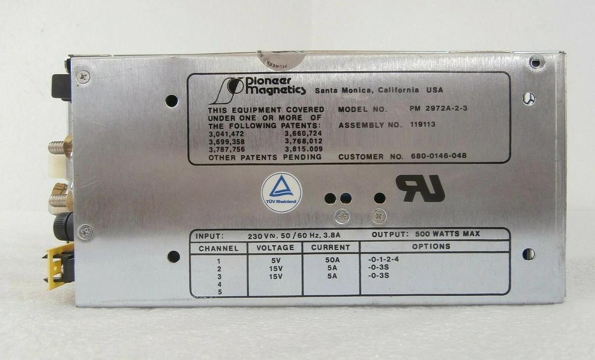 Used Pioneer Magnetics PM 2972A-2-3 DC Power Supply 119113 SVG 680-0146-048 Working