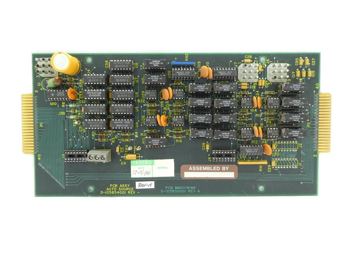 Used Varian Semiconductor VSEA D-105854001 Auto Source PCB Rev. A Working Surplus