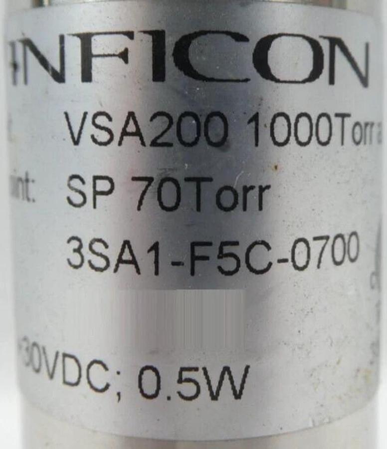 Used Inficon 3SA1-F5C-0700 Absolute Vacuum Switch VSA200 1000 Torr Working Surplus