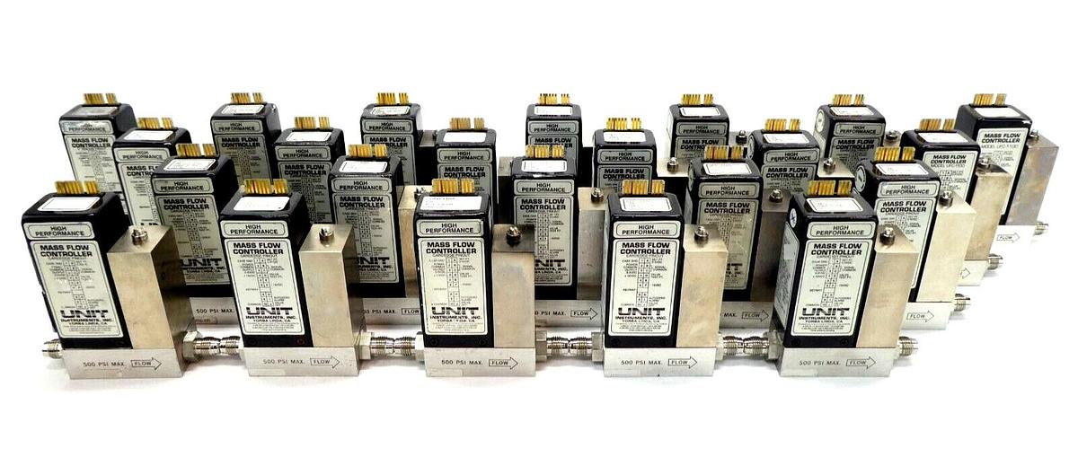 Used UNIT Instruments UFC-1100 Mass Flow Controller MFC N2 O2 Reseller Lot of 23