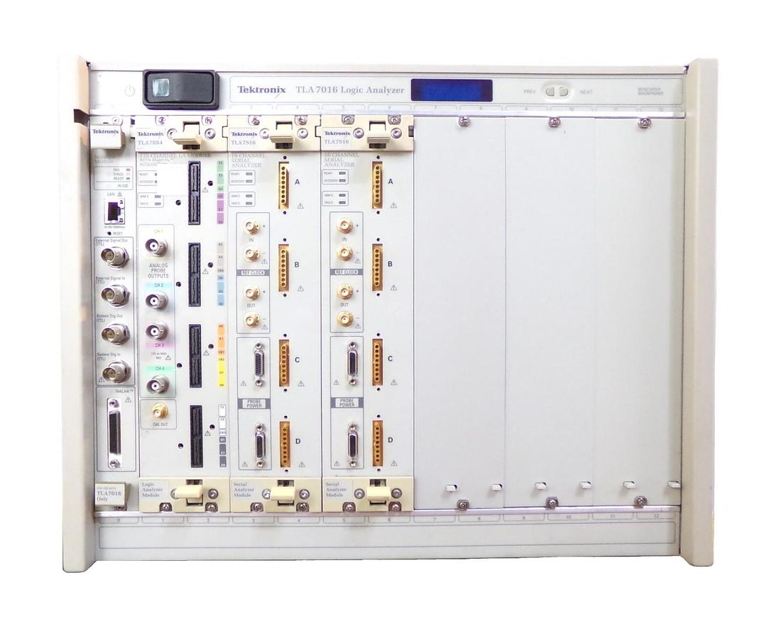 Used Tektronix TLA7016 Logic Analyzer Mainframe System TLA7BB4 TLA7S16 Working