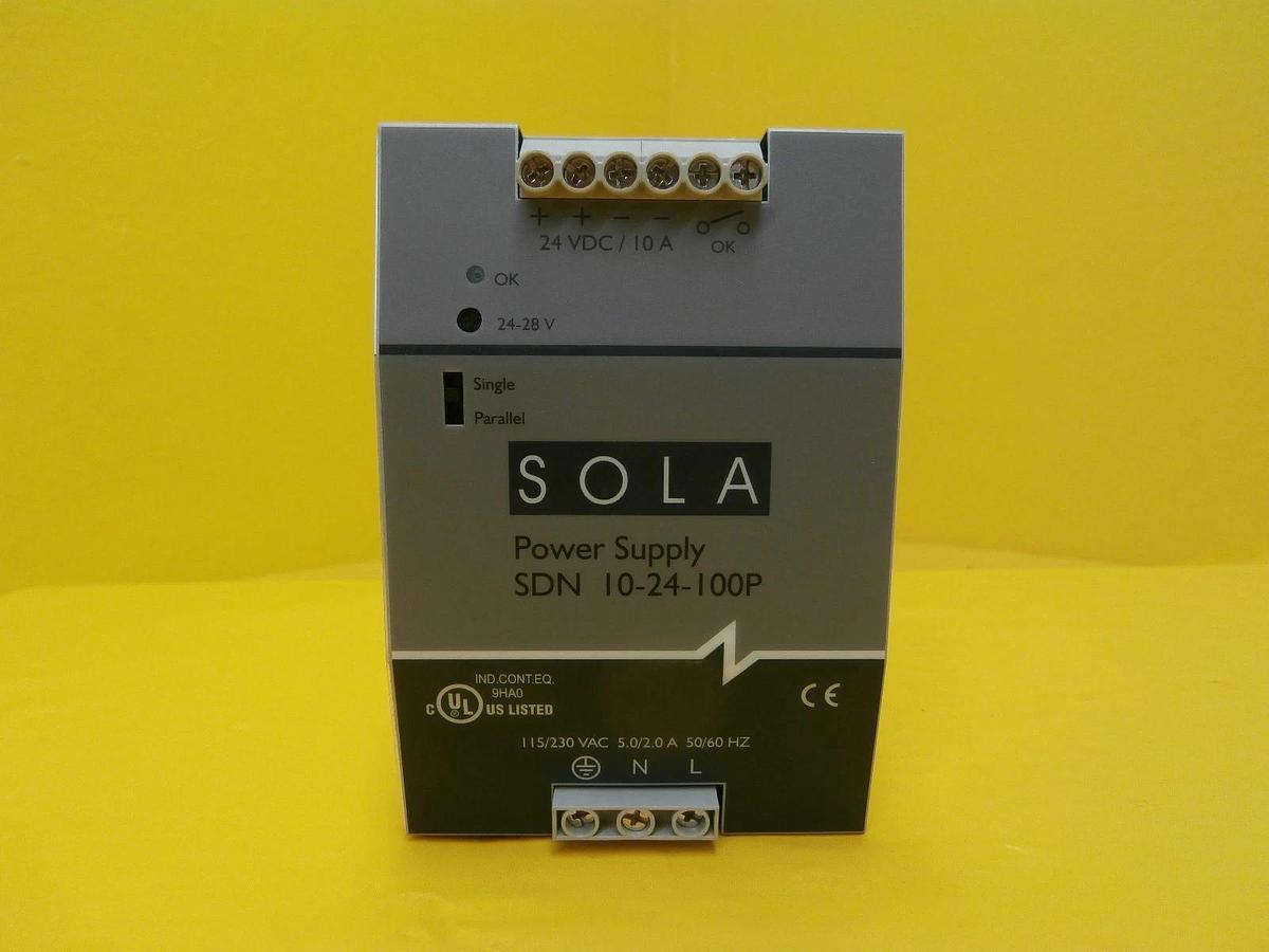 Used Emerson SDN 10-24-100P Rack Mount 24VDC Power Supply SOLA Used Working