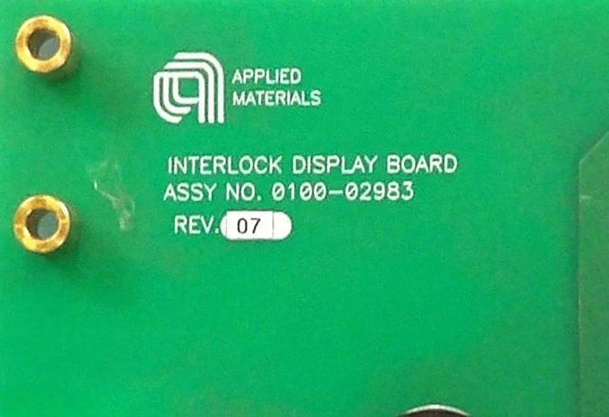 Used AMAT Applied Materials 0100-02983 Interlock Display Board PCB Working Surplus