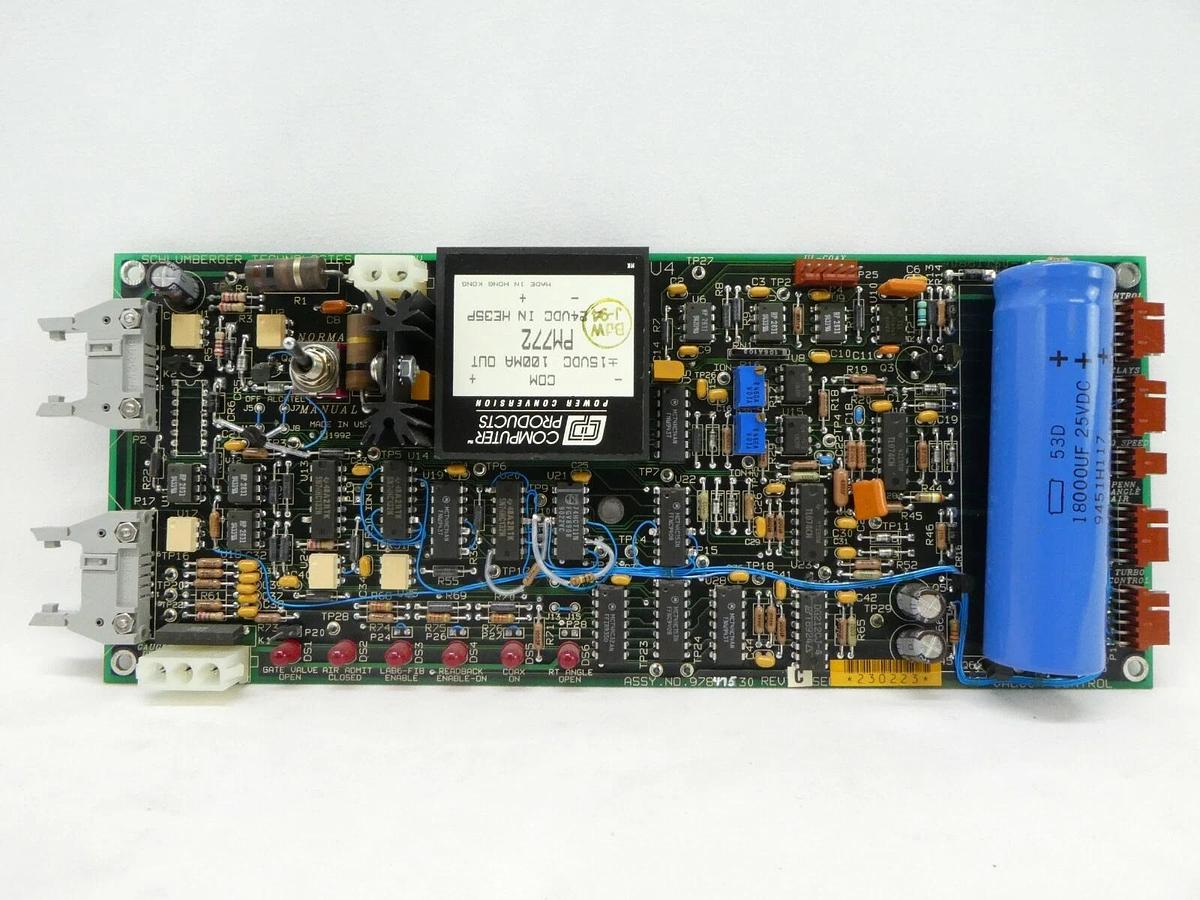 Used Schlumberger Technologies 97847530 Vacuum Control PCB Card IDS-1000 Surplus