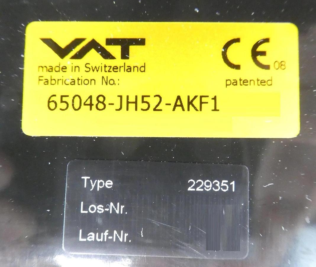 Used VAT 65048-JH52-AKF1 Pendulum Control & Isolation Gate Valve Series 650 Working