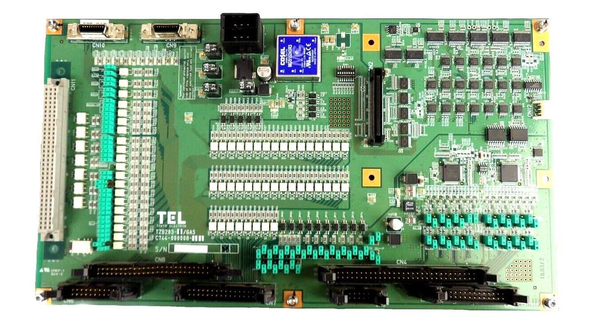 Used TEL Tokyo Electron C744-000008-11 Gas Interface Board PCB TZB203-1/GAS Working