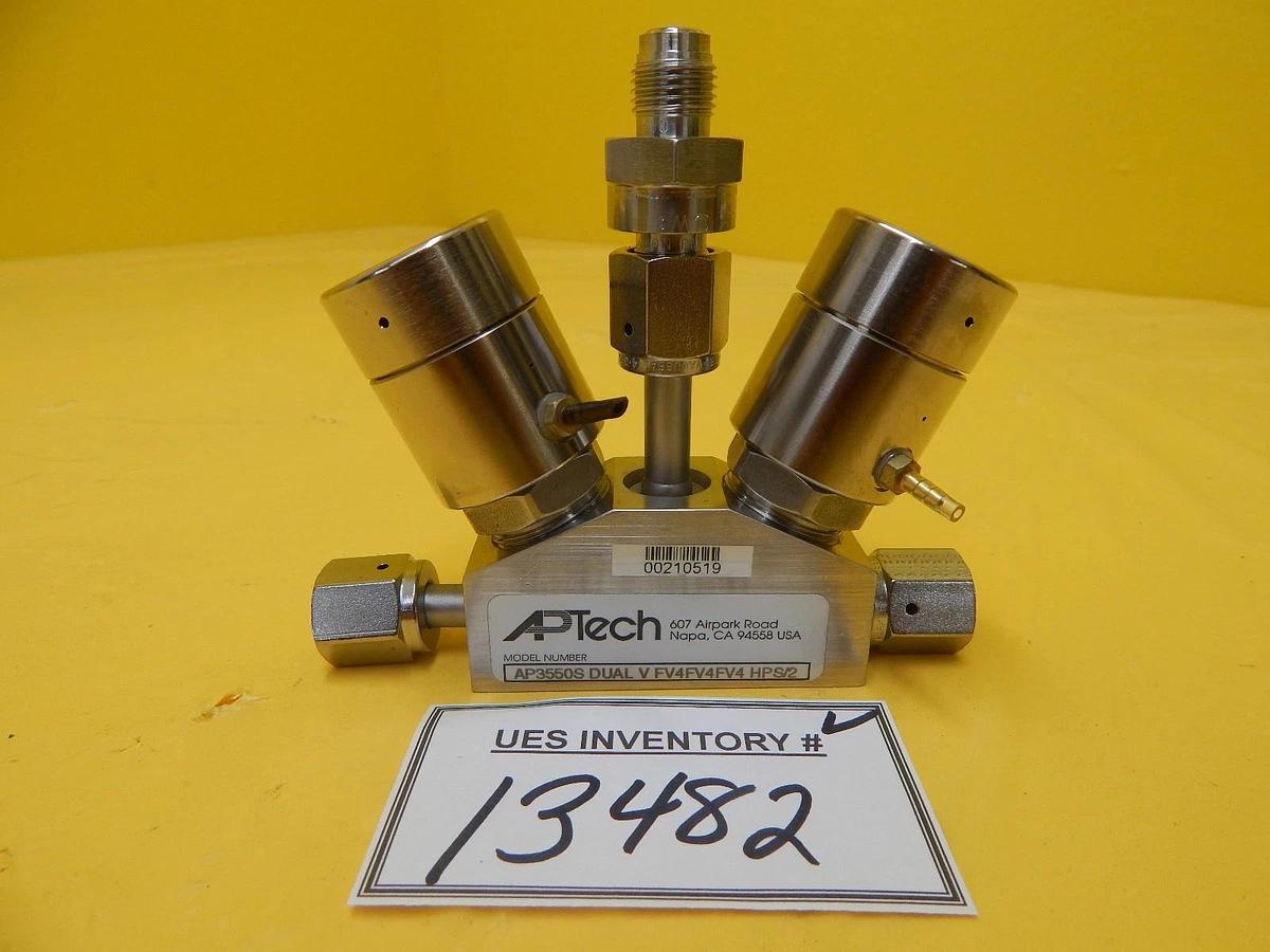 Used APTech AP3550S DUAL V FV4FV4FV4 HPS/2 3-Way Pneumatic Valve Used Working