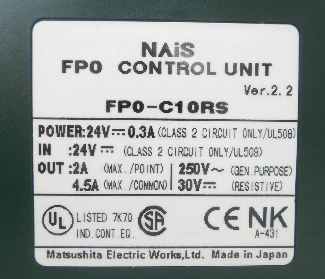 Used Matsushita FP0 Series PLC Set with Display NAiS FP0-C10RS FP0-A21 ATM-20 Working
