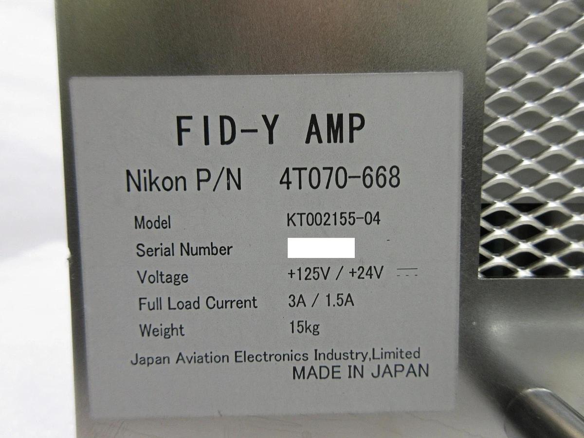 Used JAE Japan Aviation Electronics KT002155-04 FID-Y Amp Nikon NSR 4T070-668 Working