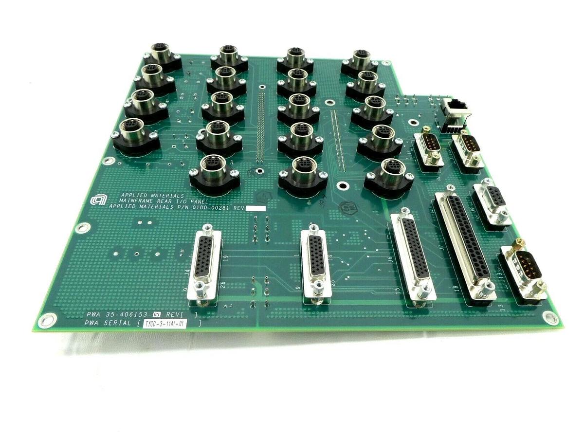 Used AMAT Applied Materials 0100-00281 Mainframe Rear I/O Panel PCB Centura Working