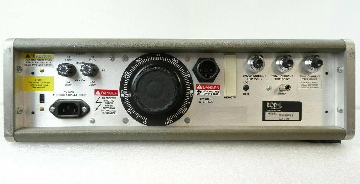Used Rod-L Electronics M500BVS5 2.8-100 AC Hipot Tester Working Surplus