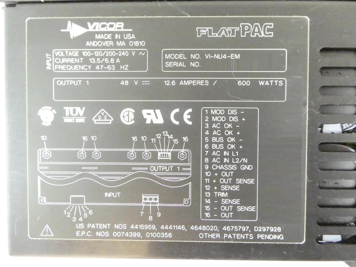 Used Vicor VI-NU4-EM Switching Power Supply FlatPAC Reseller Lot of 2 Working Surplus