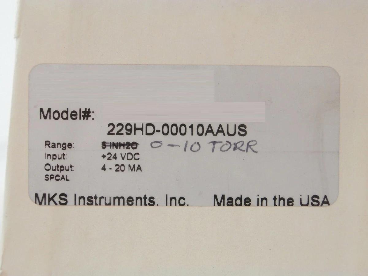 Used MKS Instruments 229HD-00010AAU Pressure Transmitter Type 229A Working Surplus