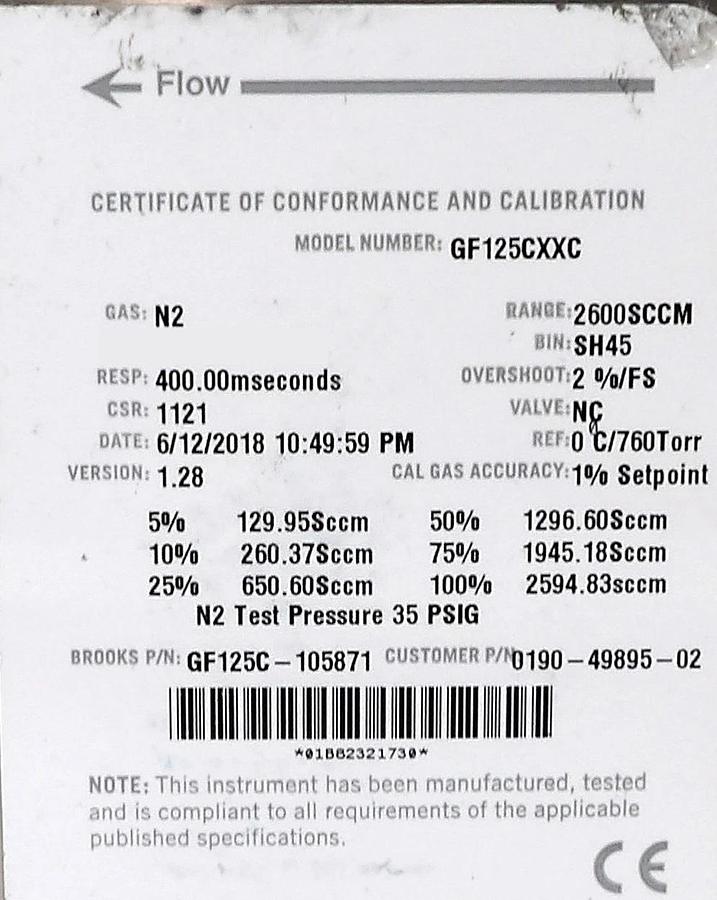 Used Brooks Instrument GF125C-105871 Mass Flow Controller MFC Reseller Lot of 10