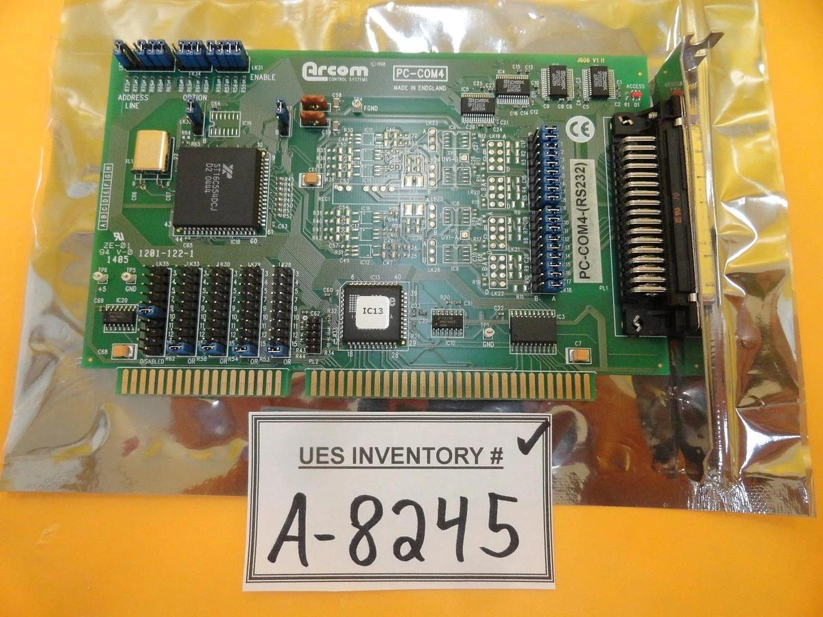Used Arcom Control Systems PC-COM4-(RS232) RS232 Communications PCB Card PC-COM4 Used
