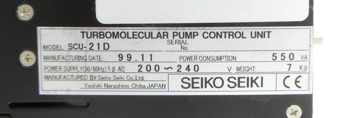 Used SCU Seiko Seiki SCU-21D Turbomolecular Pump Controller Turbo Tested Working