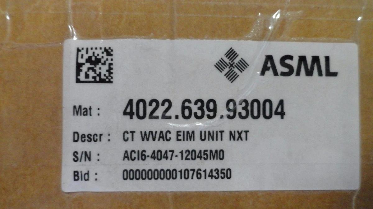 Used ASML 4022.639.93004 CT WVACEIM Unit NXT Used Working