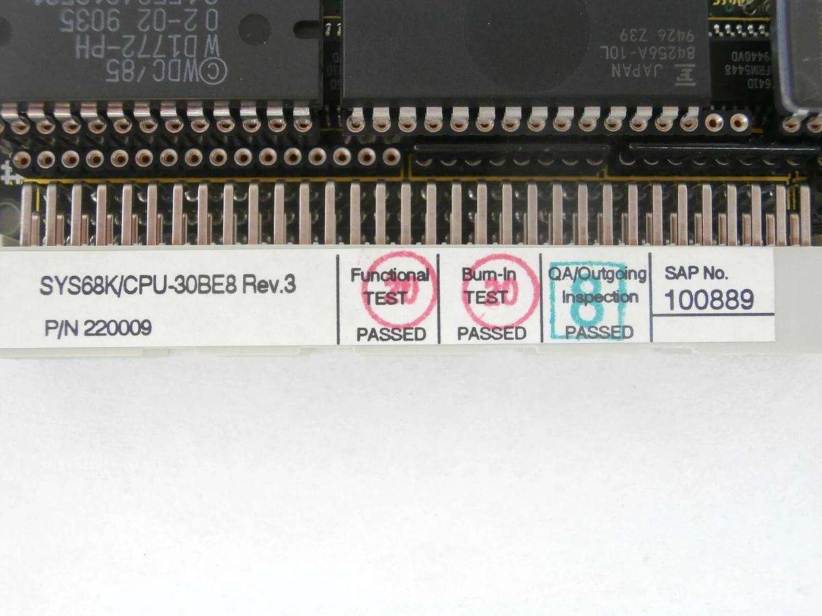 Used Force Computers 220009 CPU Processor PCB Card SYS68K/CPU-30BE8 Bio-Rad Q5 Spare