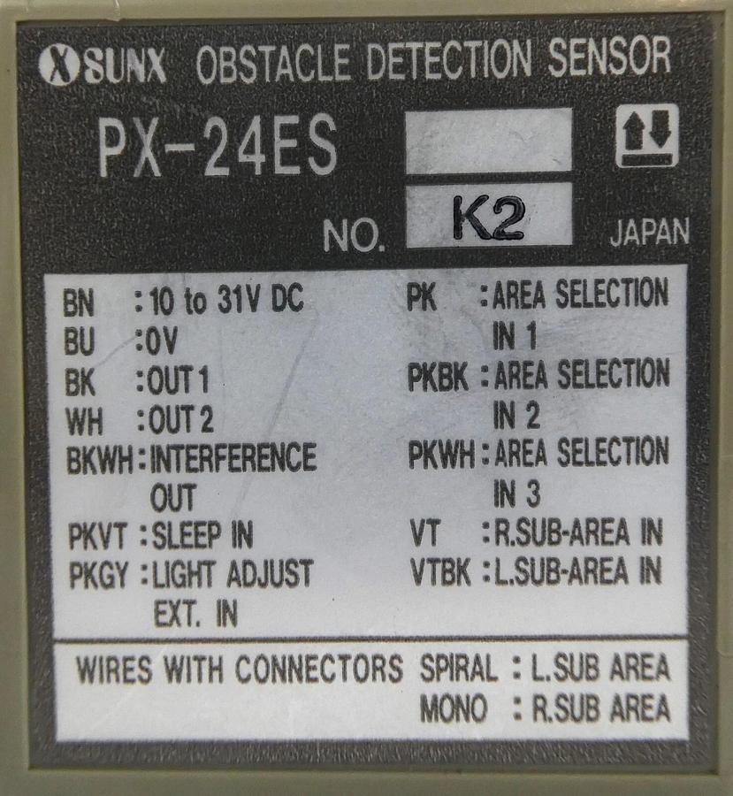 Used SUNX PX-24ES Obstacle Detection Sensor Reseller Lot of 7 Working Surplus