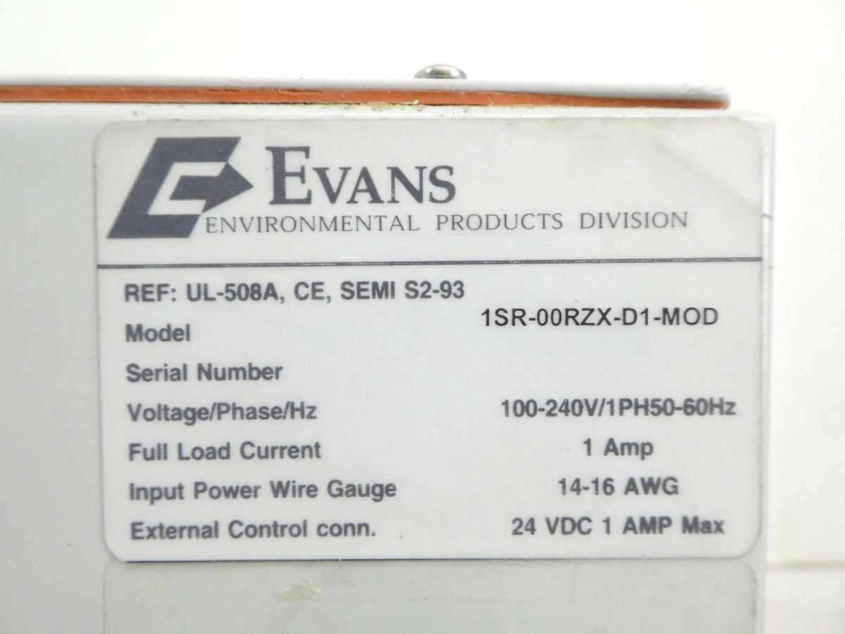 Used Evans Environmental Products 1SR-00RZX-D1-MOD Neutralization Chamber E.DOC Spare